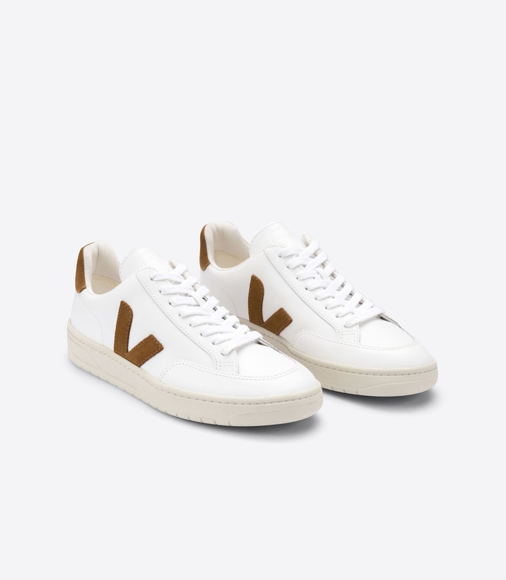 Veja Sneakers Mens - V-12 Leather - White - 4829BEFXV